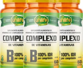 três potes de suplemento de vitamina do complexo B