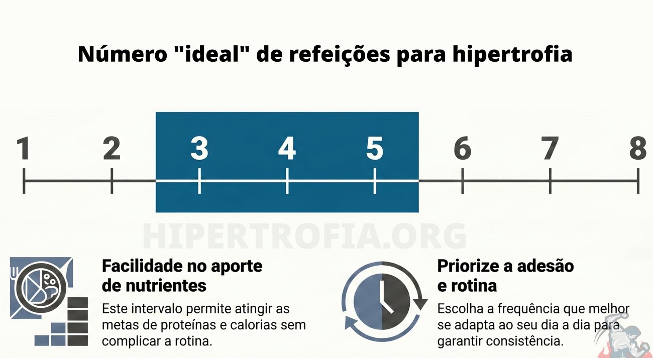 gráfico mostrando a frequência de refeições ideal para quem busca ganhar massa muscular