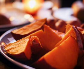 prato com batata doce musculação
