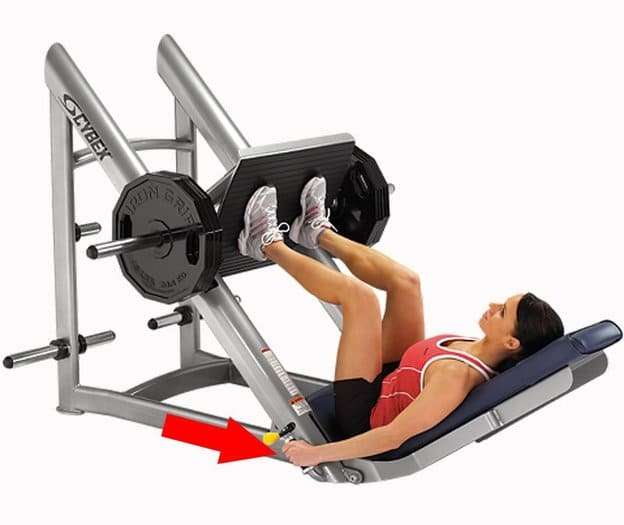 apoios para as mãos na máquina do leg press 45