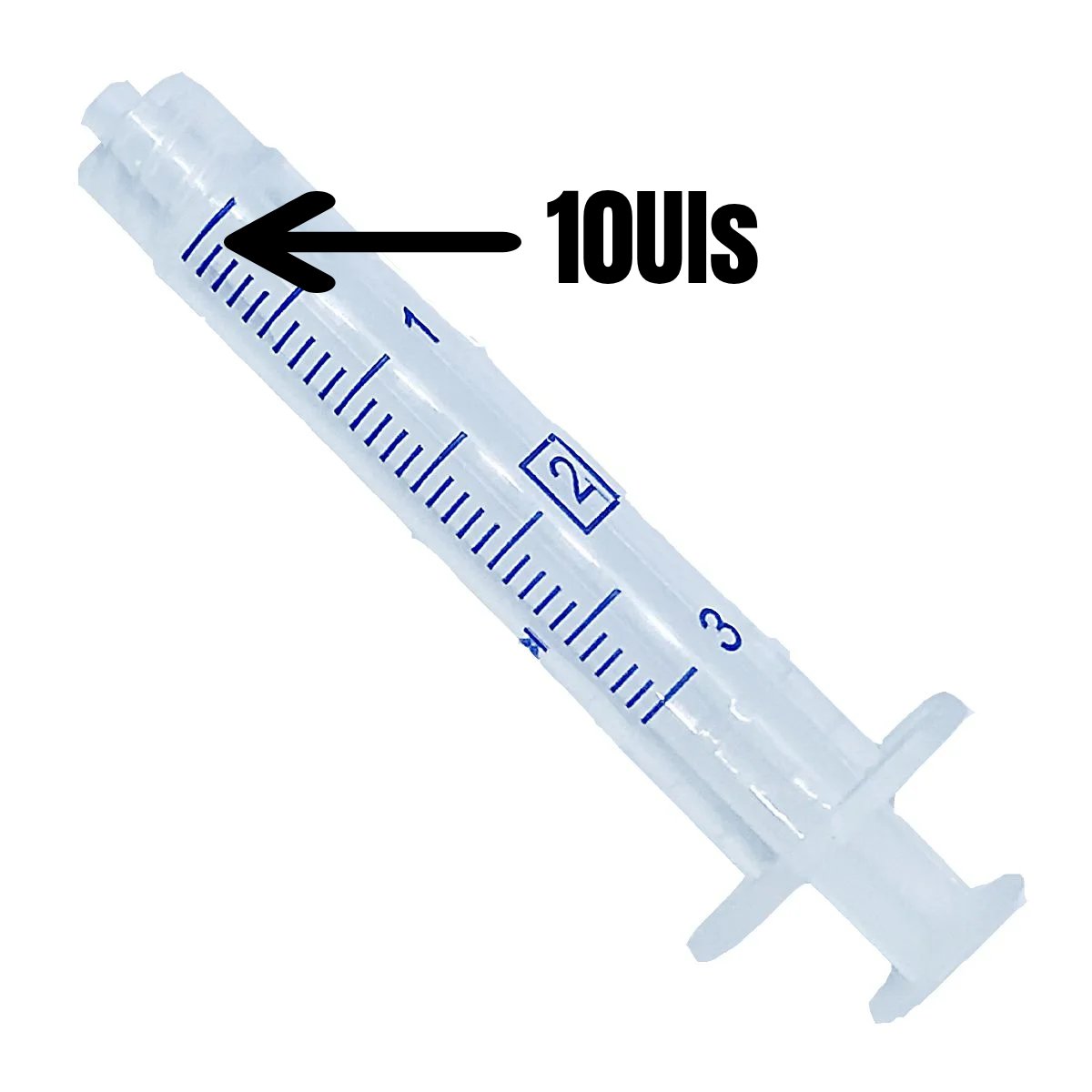 Imagem mostrando uma seringa de 3ml e qu&atilde;o pequena &eacute; a quantidade de 10uis