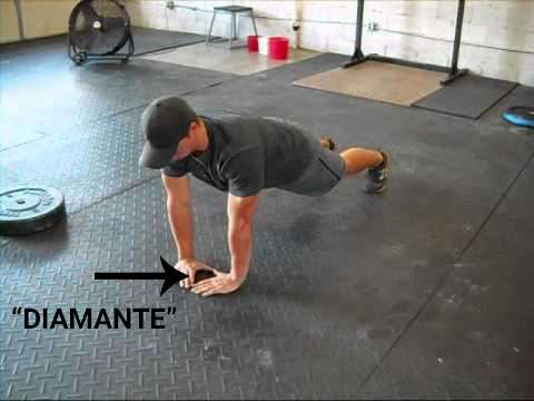Posicionamento das mãos durante a flexão diamante
