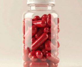 pote com pílulas representado zinco em forma de suplemento