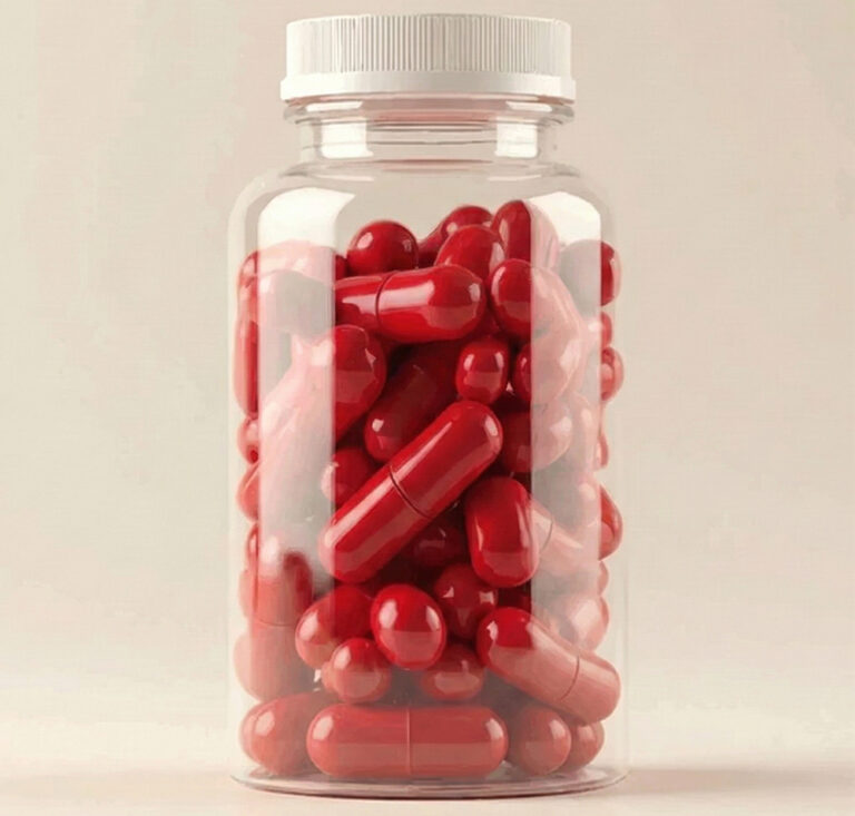 pote com pílulas representado zinco em forma de suplemento