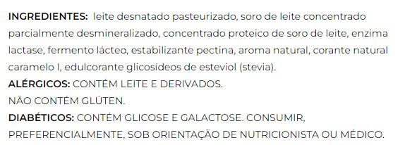 lista de ingredientes whey de caixinha