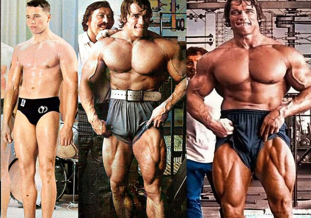 Evolução e treino de pernas de Arnold