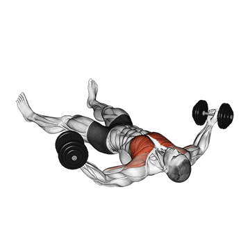 crucifixo chão com halteres em gif