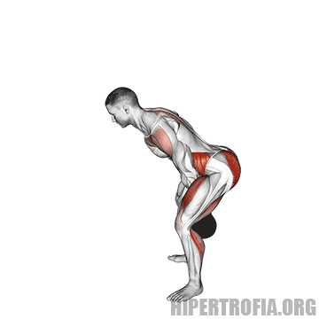 exercício Kettlebell swing em gif